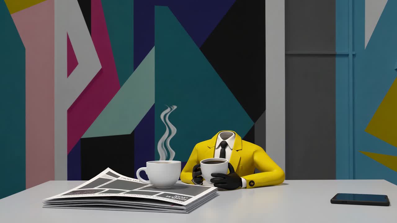 hombre de negocios creativo con café e inspiración