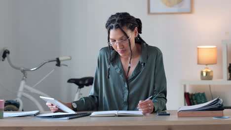 accountant doing a digital tablet calculation