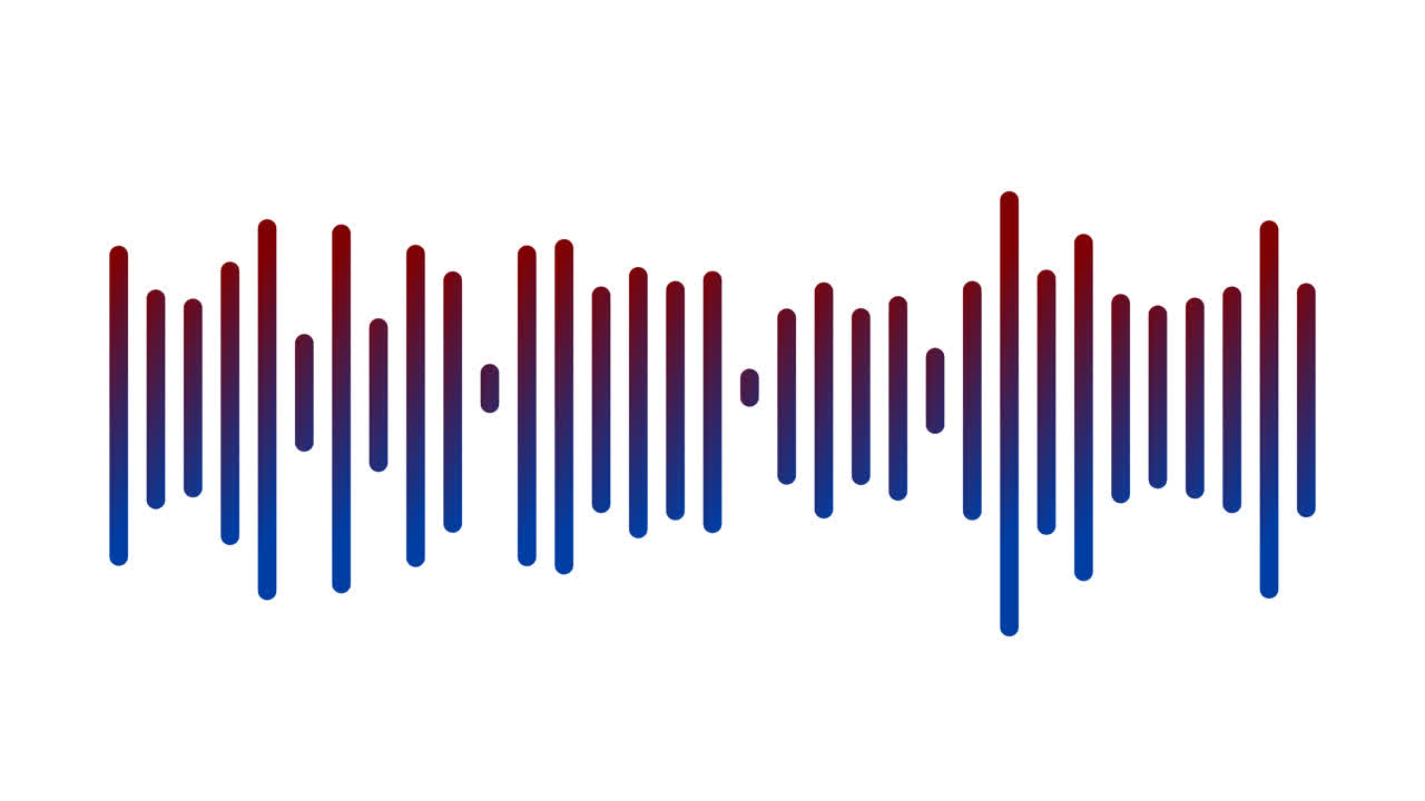 Animated Audio Equalizer with Red and Blue Gradient Bars