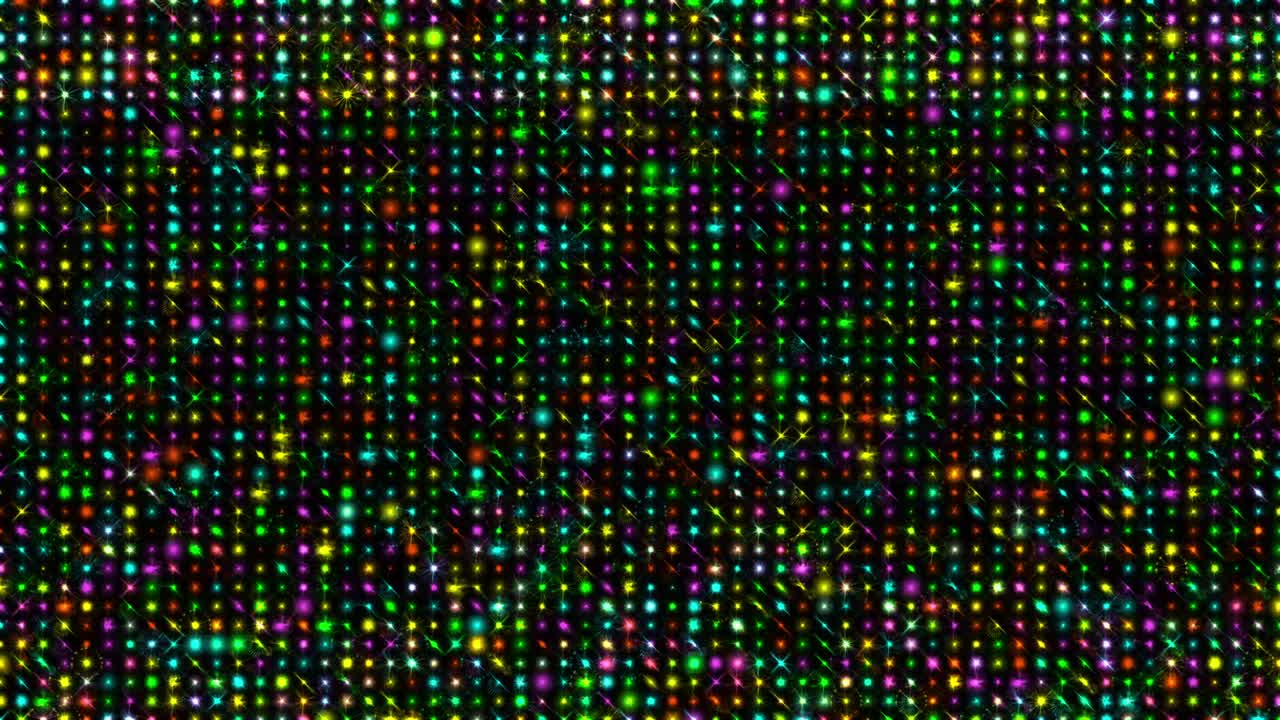 Colorful glitter particles pattern motion graphics with night background