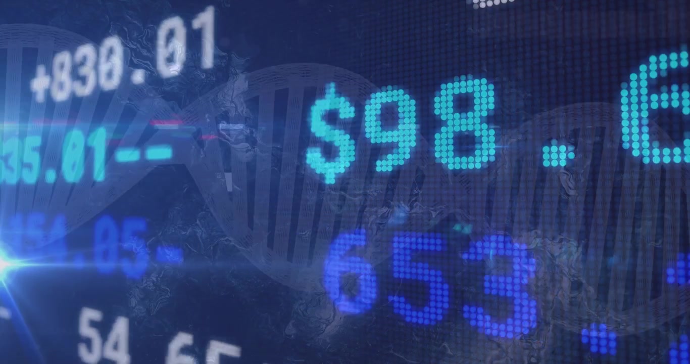 Iniciando una rotación en hélice que provoca que los valores de las divisas se deslicen y actualicen para visualizar los cambios del mercado.