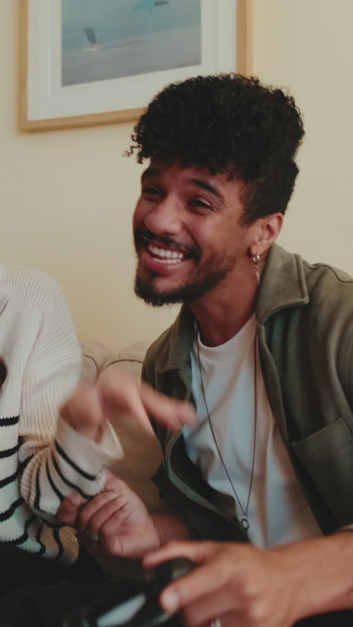 People having fun playing video games