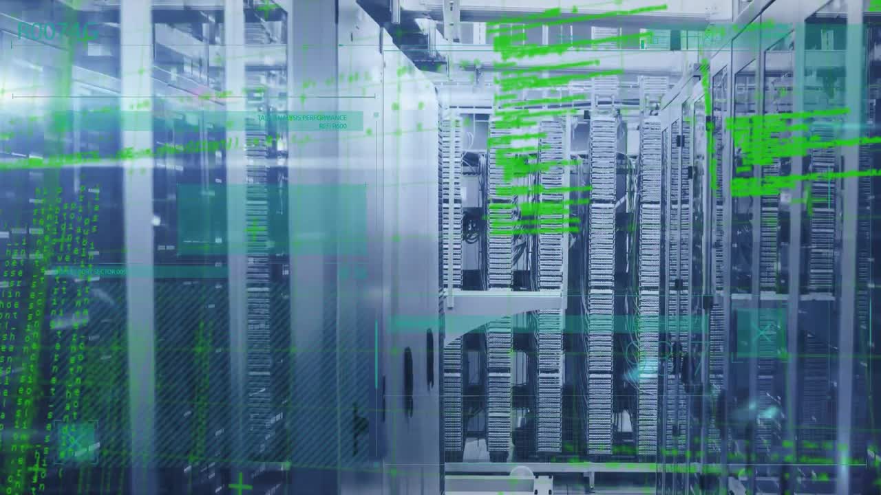 Animation of data processing over computer servers
