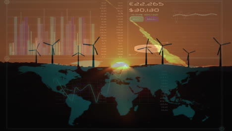 digital composite of a world using sustainable energy source