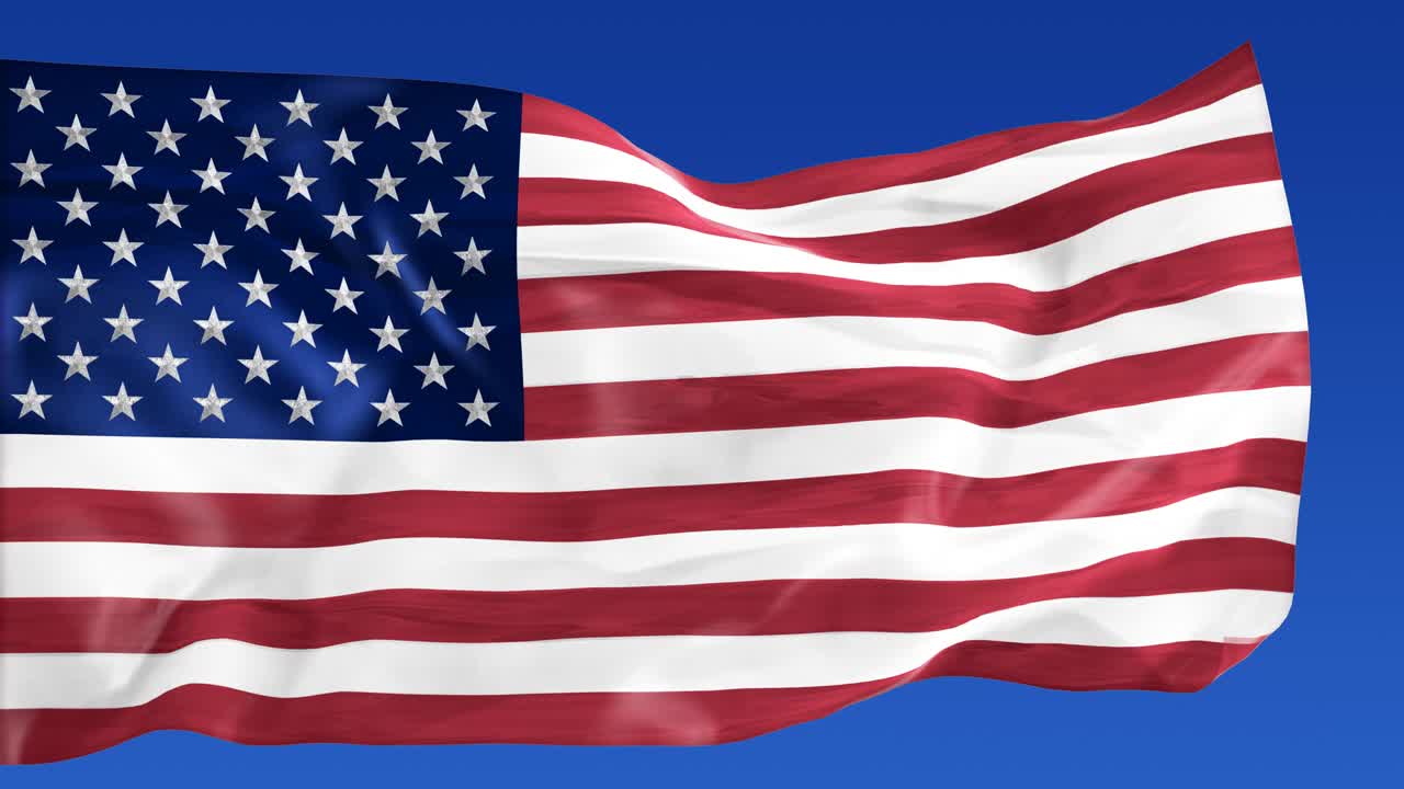 estados unidos de américa bandera de viento animación de bucle sin costuras
