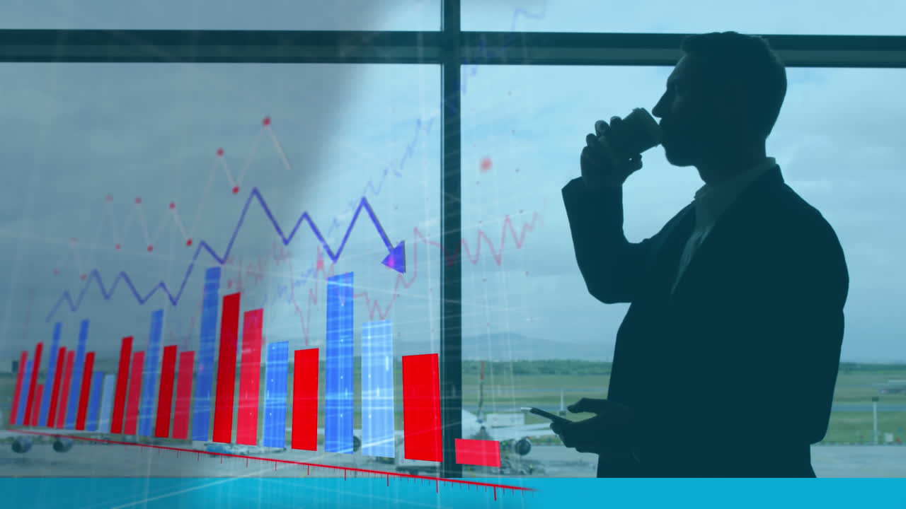 공항에서 커피를 마시는 사업가에 대한 통계 및 금융 데이터 처리