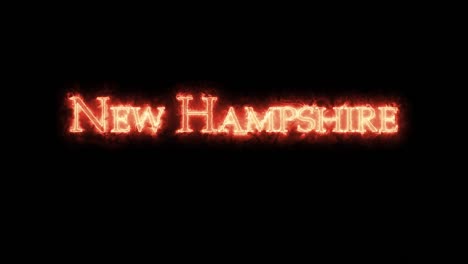 nuevo hampshire escrito con bucle de fuego