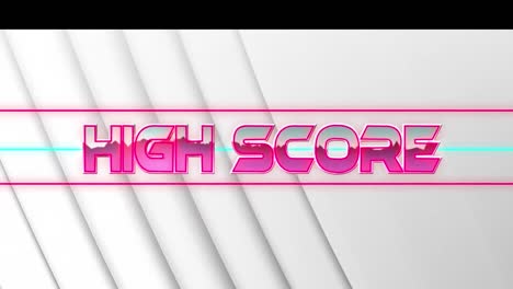 animation of high score text over white geometrical background