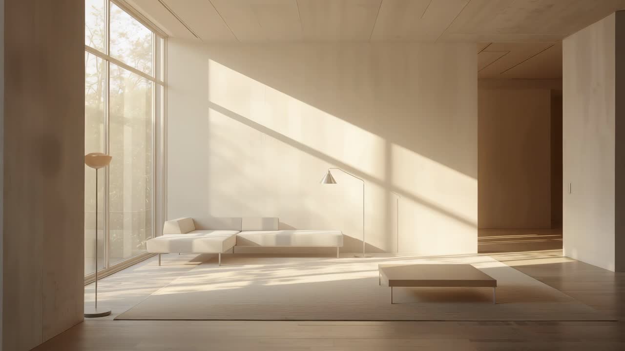 Minimalist Living Room Interior with Natural Light