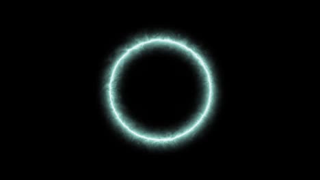 blue circle flaming in the darkness. loop