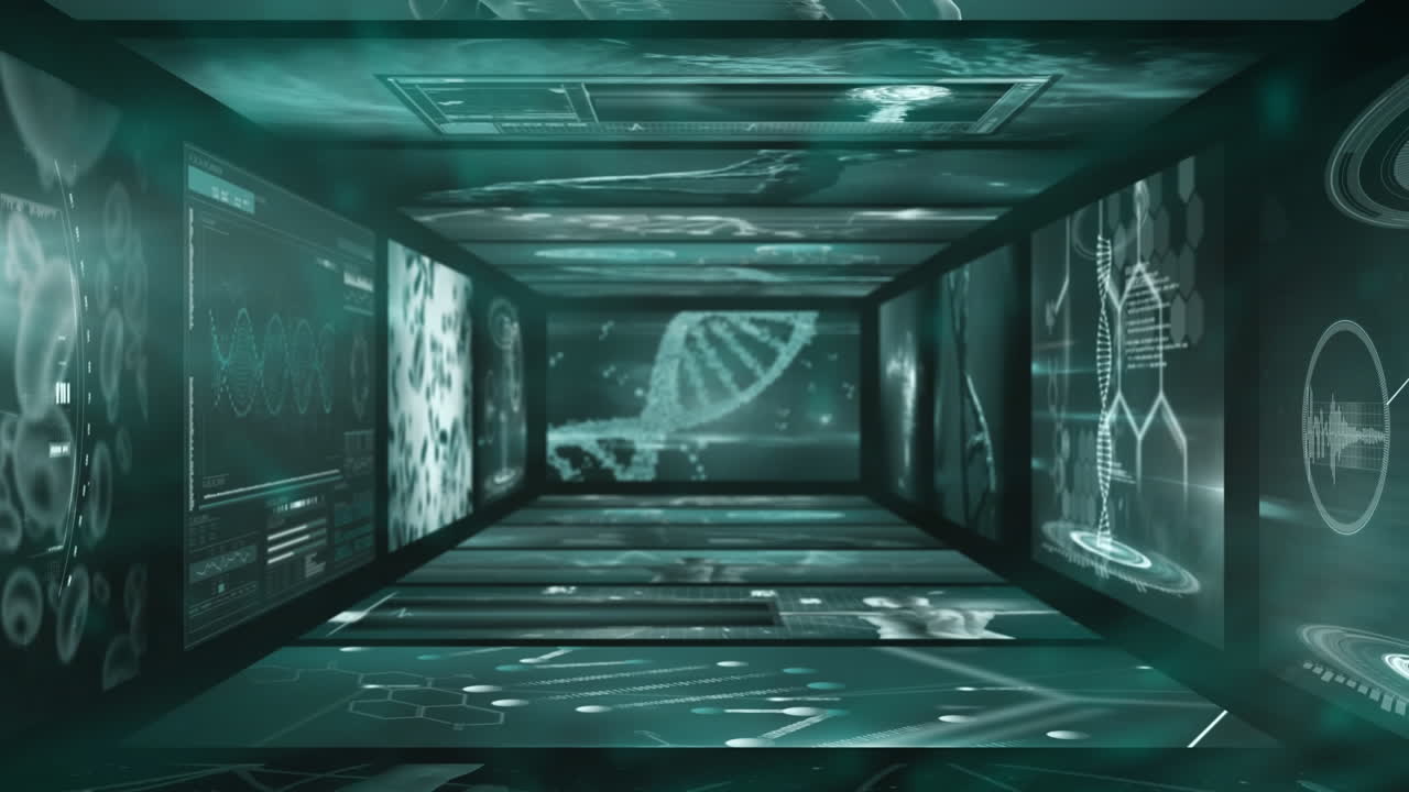 vídeo generado digitalmente del procesamiento de datos médicos