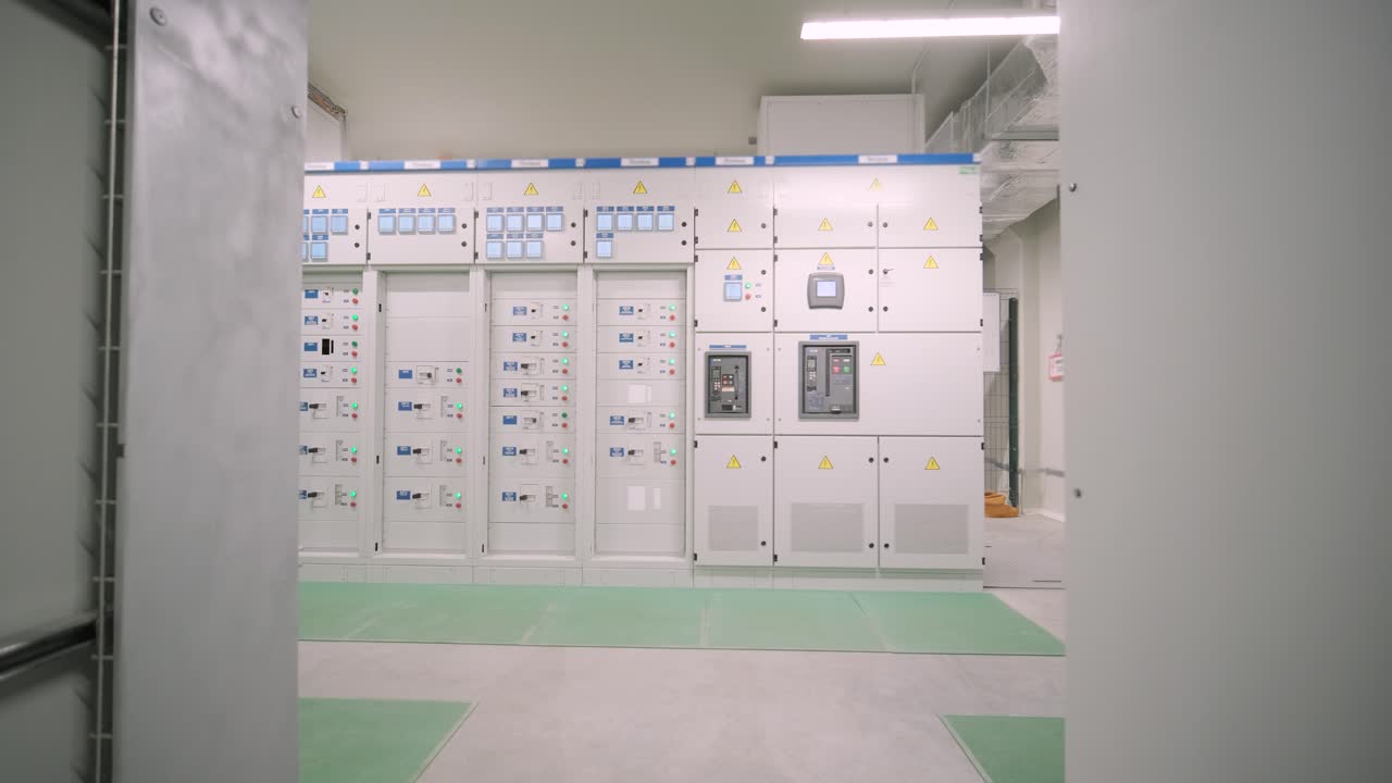 Electric voltage control room of a plant