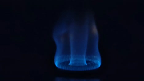 slow motion of gas stove flame with full force