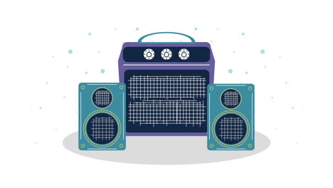 vintage music amplifier and speakers