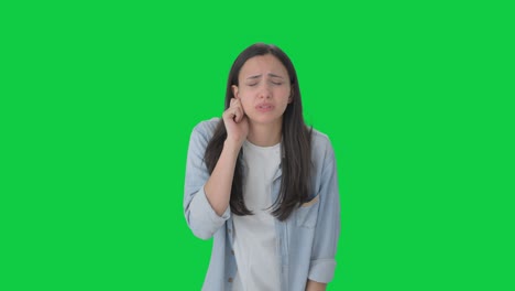 Guilty-Indian-girl-asking-for-apology-Green-screen