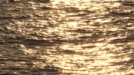 slow motion sea surface at sunset