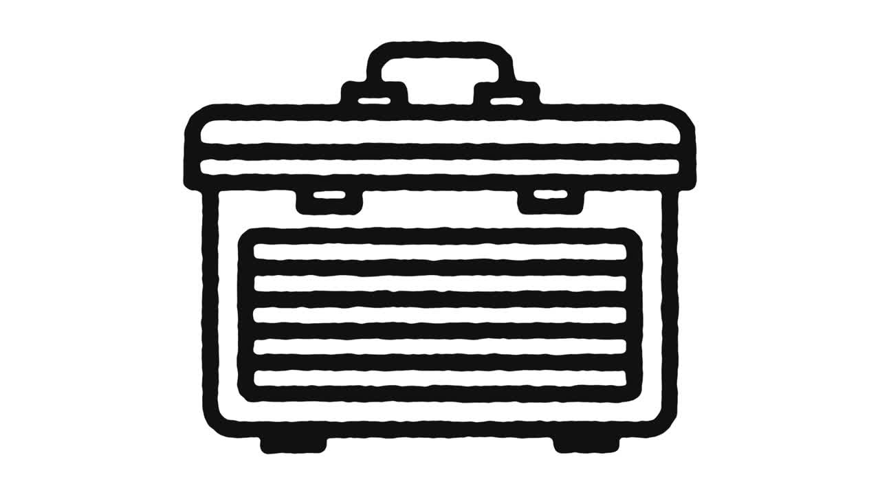 도구 상자 아이콘 애니메이션 영상 및 알파 채널