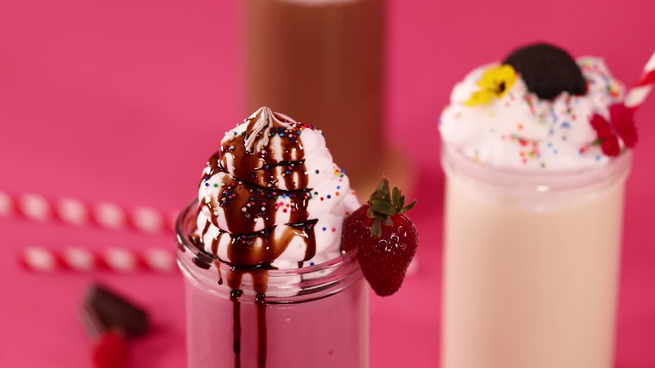 Delicious Milkshakes with Toppings
