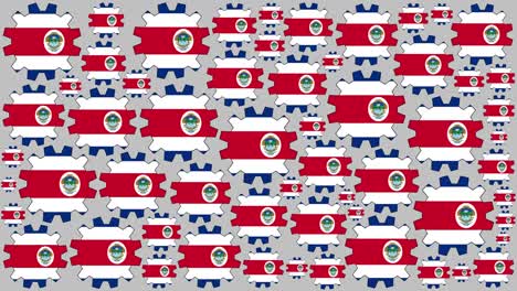 la bandera de costa rica engranajes girando fondo