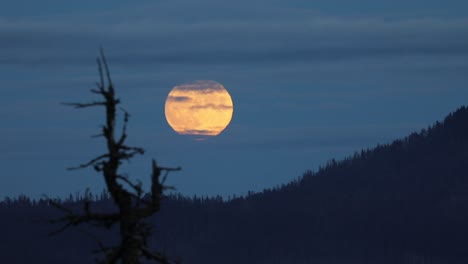 Close-up-of-the-harvest-supermoon-rising-over-the-cascade-mountains-in-southern-Oregon