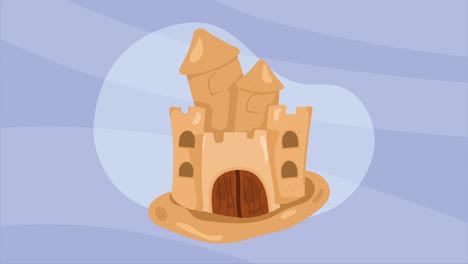 sand castle summer vacation animation