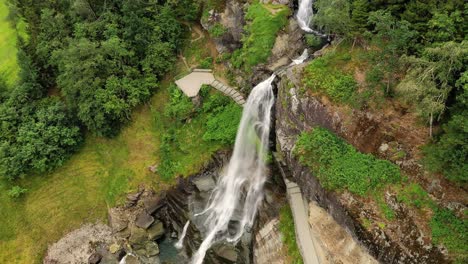 steinsdalsfossen is a waterfall in the village of steine in the municipality of kvam in hordaland county, norway. the waterfall is one of the most visited tourist sites in norway.