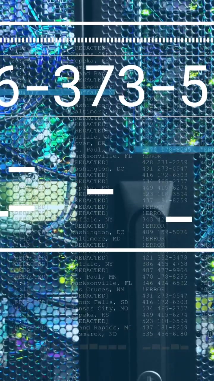Animation of data processing over server room