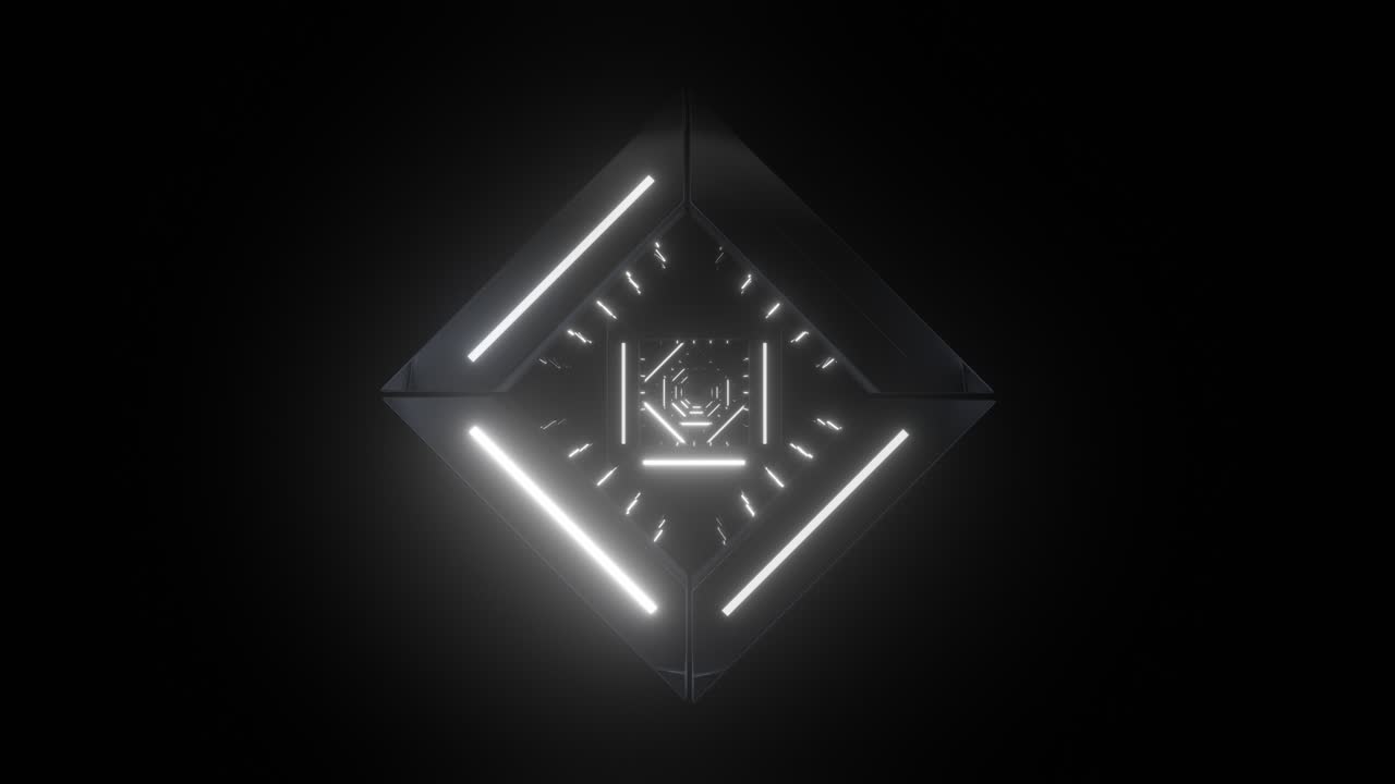 빛나는 선으로 추상적인 미래의 터널