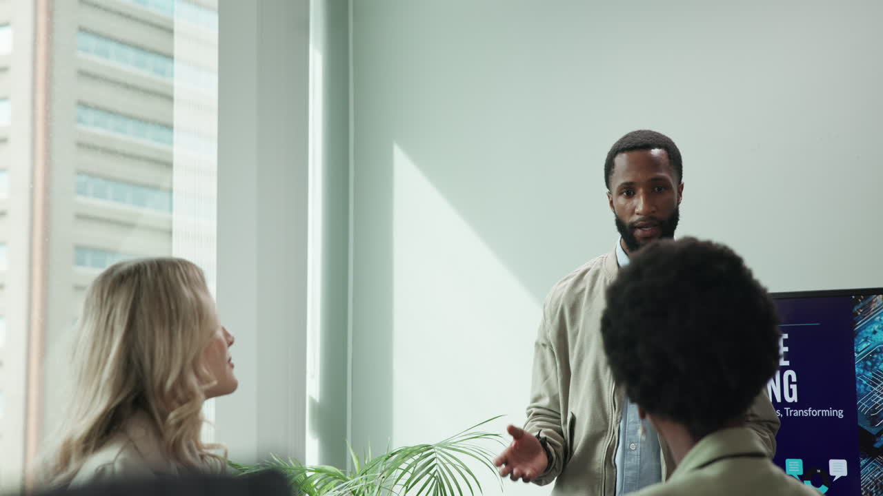 Business presentation in a modern office
