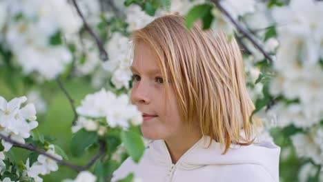 girl in blossom tree