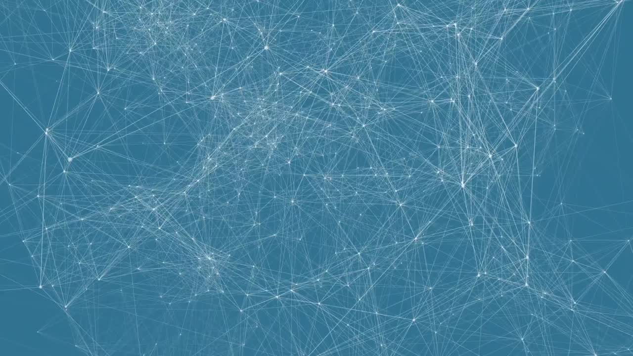 Animation of network of connections over blue background