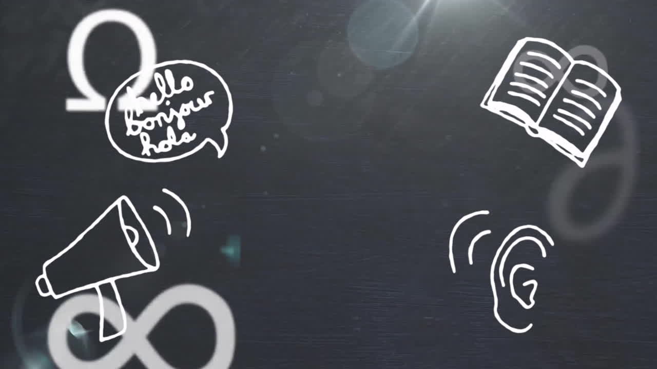 검은 바탕 위의 수학적 데이터 처리의 애니메이션