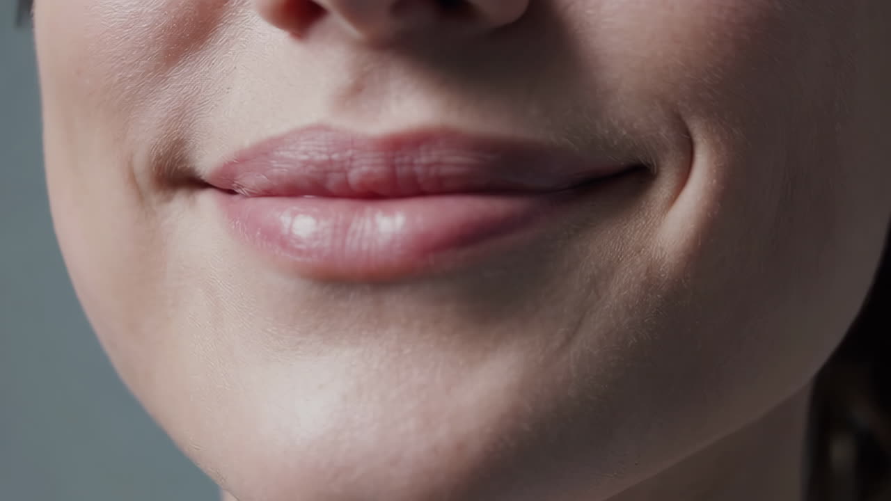 Close-up of a woman's smiling lips