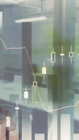 animación de estadísticas y procesamiento de datos financieros sobre empresarios en reuniones