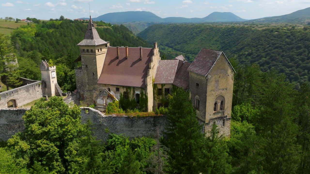 Ostrozac Castle With View Of Una River In Cazin, Una-Sana, Bosnia and Herzegovina