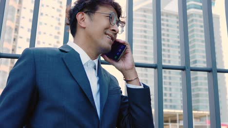 a businessman using telephone negotiating business