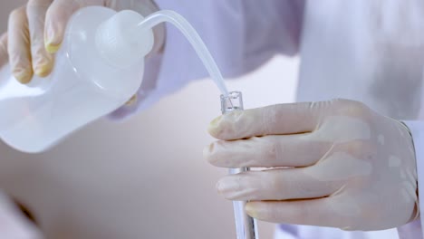 chemical reaction demonstration in a laboratory setting