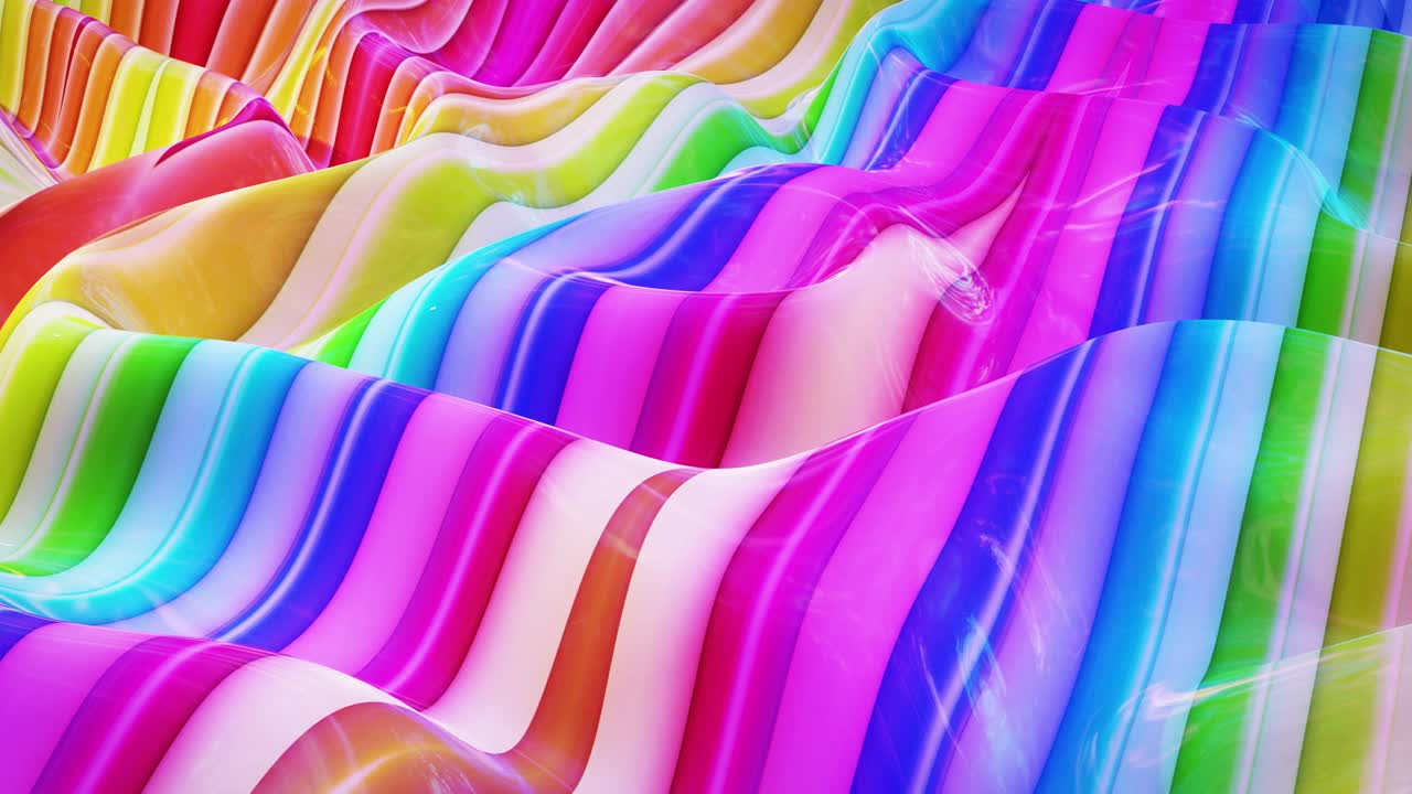 fondo fluido abstracto en bucle estilo de mármol multicolor. hermosa superficie ondulada brillante de líquido con patrón, color de gradiente y ondas de flujo en él. bg creativo brillante con animación suave y suave.