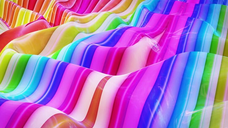 Sfondo fluido astratto in loop stile marmo multicolore. Bella superficie liquida lucida e ondulata con motivo, colore sfumato e onde di flusso. Sfondo luminoso creativo con animazione fluida e delicata