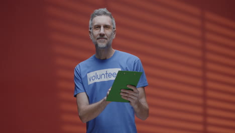 volunteer taking notes