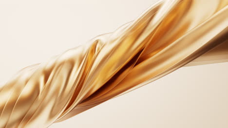 flowing twisted golden cloth background, 3d rendering.