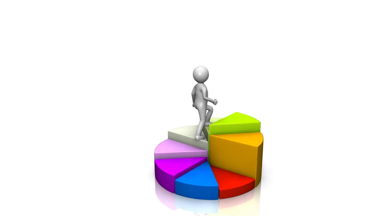 3D man walking to the success