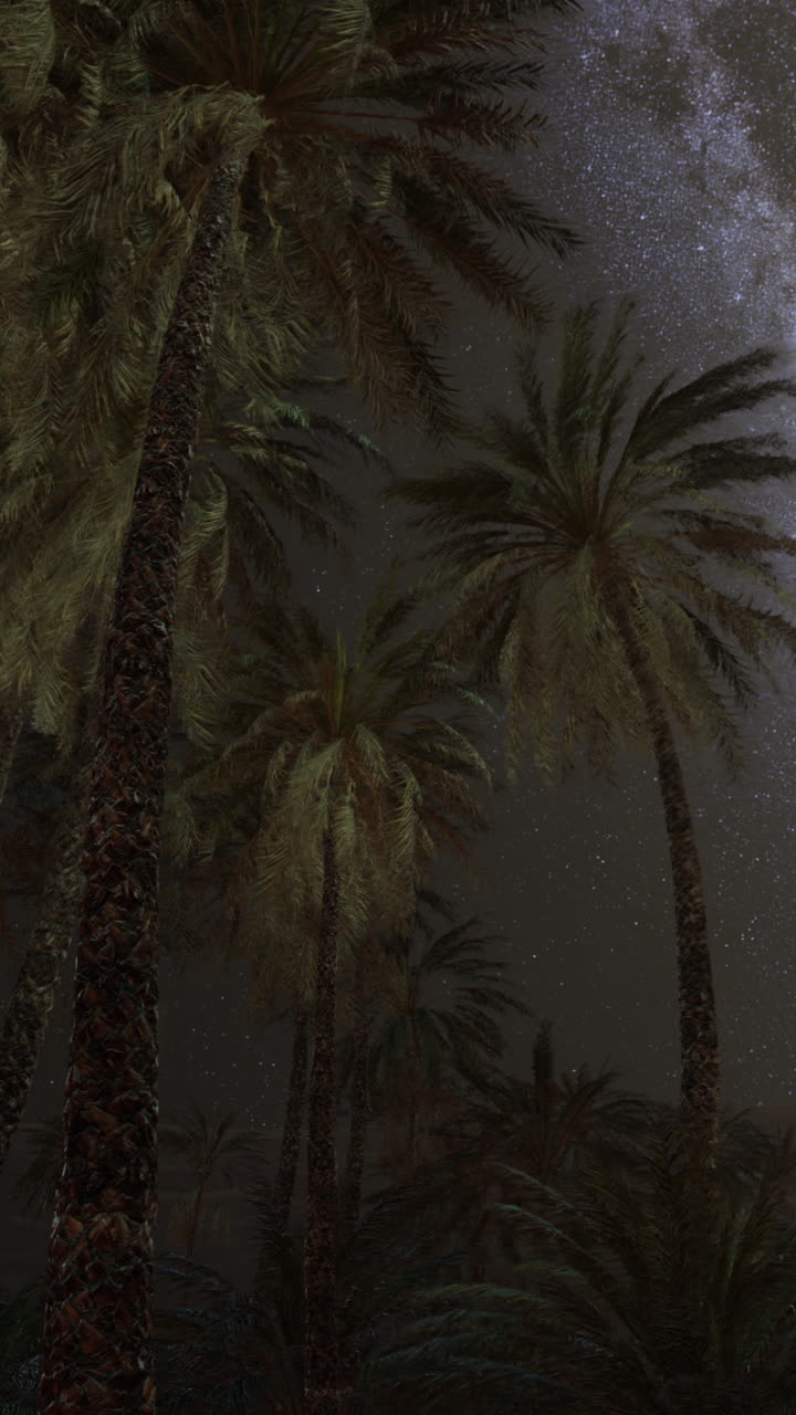 palmeras bajo la vía láctea