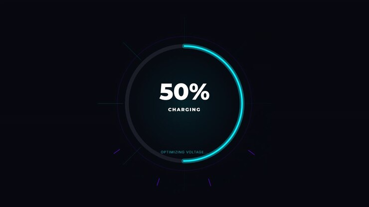 Digital Battery Charging Progress Indicator with Percentage Counter