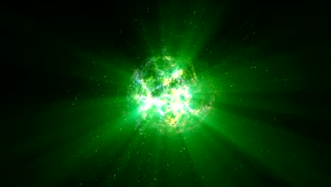 bola de energía de color de partículas atómicas 4k