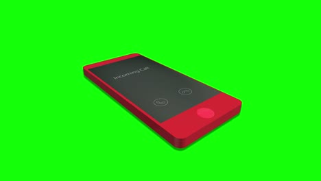 cellphone incoming call vibrating green screen animation chroma key 3d