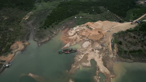 sand mining operations on a lake