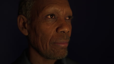 close-up sad black male eyes