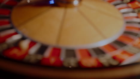 spinning roulette wheel in a casino