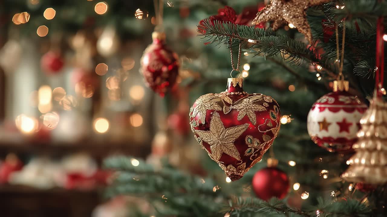 A Beautifully Decorated Christmas Tree Adorned with Elegant Ornaments and Glowing Lights, Capturing the Joy and Spirit of the Holiday Season